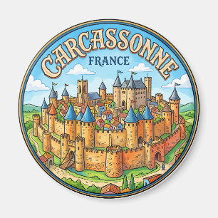 Mauern von Carcassonne Frankreich Magnet