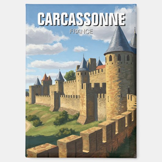 Mauern von Carcassonne Frankreich Reisen Magnet (Vorderseite)