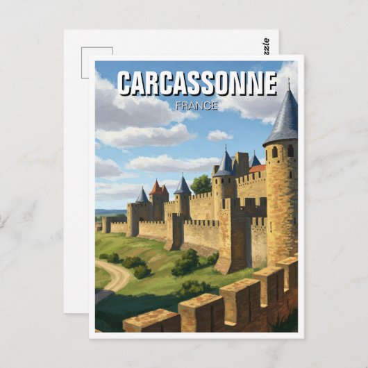Mauern von Carcassonne Frankreich Reisen Postkarte (Vorne/Hinten)
