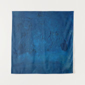 Mauernblaues Grunge uraltes Muster Wandteppich (Vorderseite (Horizontal))