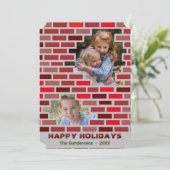 Mauersteine Stone Worker Blockiert Weihnachten Einladung (Stehend Vorderseite)