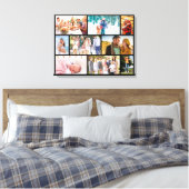 Mauerstil Familie Foto Collage Schwarz Leinwanddruck (Insitu (Schlafzimmer))
