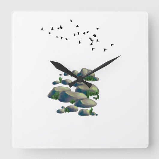 Maueruhr zur Beruhigung der Natur Quadratische Wanduhr (Vorderseite)
