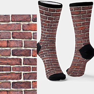 Mauerwerk aus roten Steinen - farbenfrohe Illusion Socken