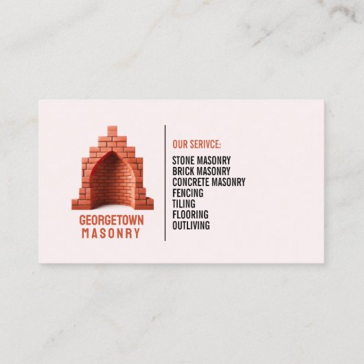 Mauerwerk Chimney Business Card Visitenkarte (Rückseite)