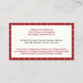 Mauerwerk Chimney Business Card Visitenkarte (Rückseite)