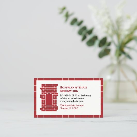 Mauerwerk Chimney Business Card Visitenkarte (Stehend Vorderseite)