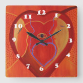 Mauerwerk Quadratische Wanduhr (Vorderseite)