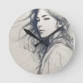 Mauerwerk Runde Wanduhr (Vorderseite)