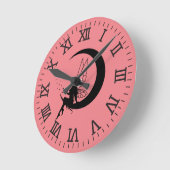 Mauerwerk und Mondmond Runde Wanduhr (Winkel)