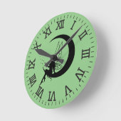 Mauerwerk und Mondmond Runde Wanduhr (Winkel)