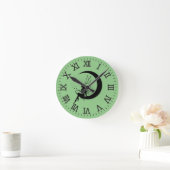 Mauerwerk und Mondmond Runde Wanduhr (Zuhause)