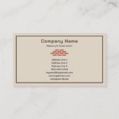 Mauerwerk Visitenkarte (Rückseite)