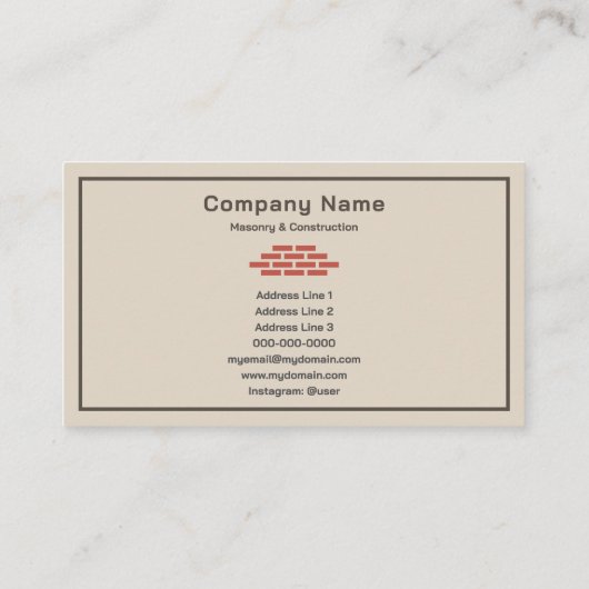 Mauerwerk Visitenkarte (Rückseite)