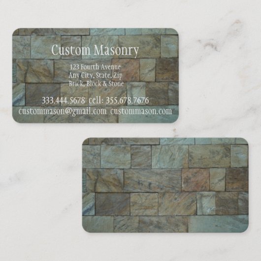 Mauerziegel, Blockierung eines kundenspezifischen Visitenkarte (Vorne/Hinten)