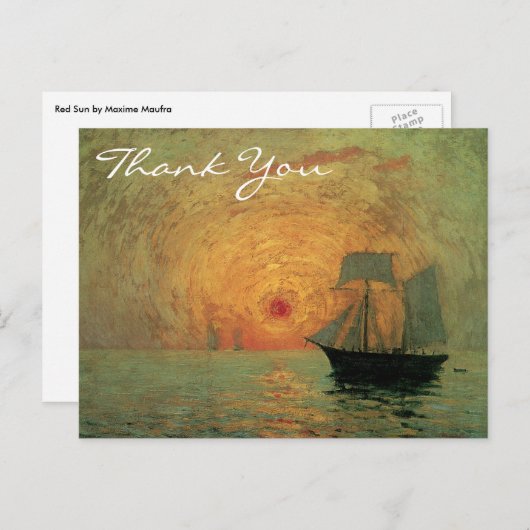 Maufras rote Sonne Postkarte (Vorne/Hinten)