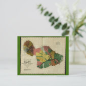 Maui, 1885, Vintage Hawaii Karte (Stehend Vorderseite)