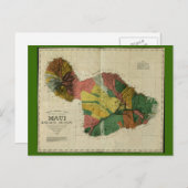Maui, 1885, Vintage Hawaii Karte (Vorne/Hinten)