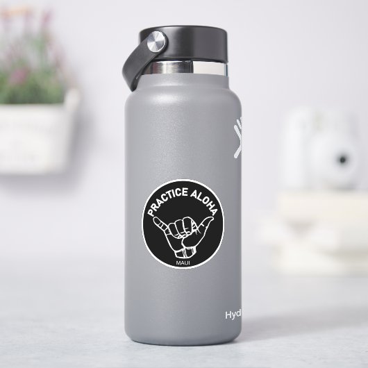 Maui - Aloha Shaka praktizieren (Hang locker) Aufkleber (HydroFlask)