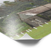 Maui, antike Kirche, blühende Palmen Fotodruck (Ecke)