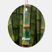 Maui Bamboo und gemalte Bäume Keramik Ornament (Links)