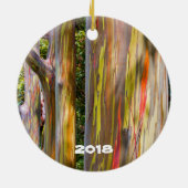 Maui Bamboo und gemalte Bäume Keramik Ornament (Hinten)