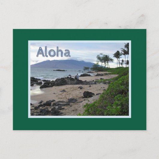 MAUI BEACH BEI DUSK/ALOHA POSTKARTE (Vorderseite)