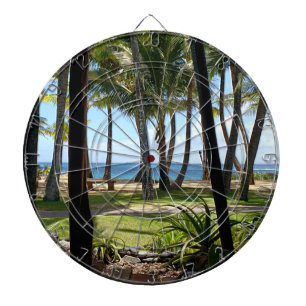 Maui Beach Hawaii Palm Trees Dartscheibe
