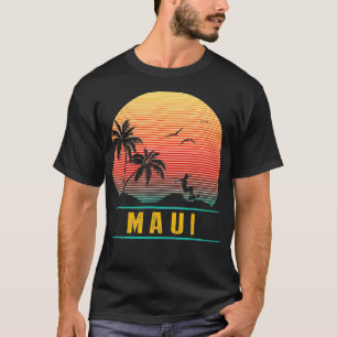 Maui Beach Island Retro Vintages Geschenk 70er Sur T-Shirt