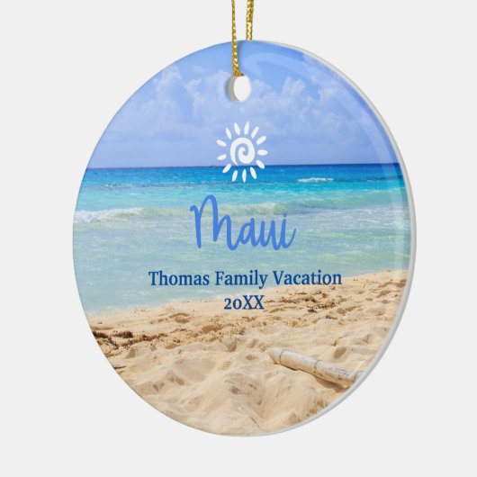 Maui Beach Keramik Ornament (Links)