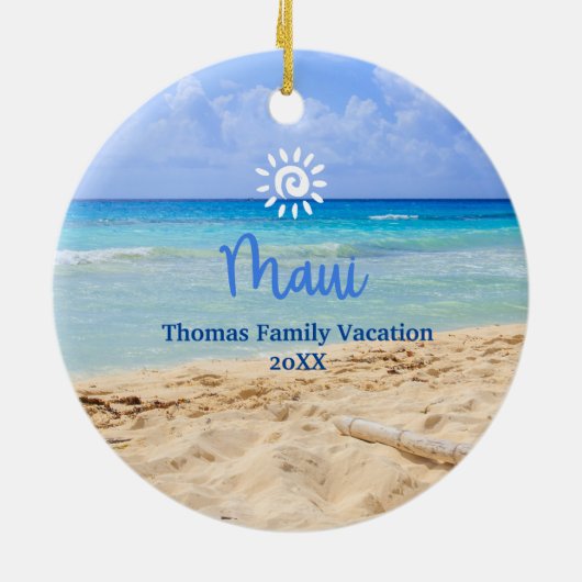 Maui Beach Keramik Ornament (Hinten)