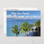 Maui Beach mit Ozean und Palmen Postkarte (Vorne/Hinten)