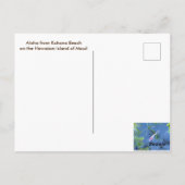 Maui Beach mit Ozean und Palmen Postkarte (Rückseite)