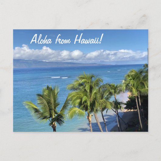 Maui Beach mit Ozean und Palmen Postkarte (Vorderseite)