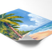 Maui Beach Palm Trees Hawaii Malerei Poster (Ecke)