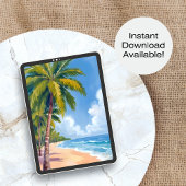 Maui Beach Palm Trees Hawaii Malerei Poster