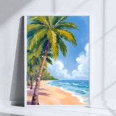 Maui Beach Palm Trees Hawaii Malerei Poster