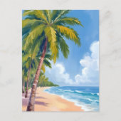 Maui Beach Palm Trees Malerei Postkarte (Vorderseite)