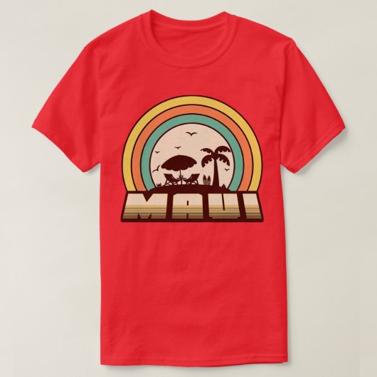 Maui Beach Retro Sunset Style T-Shirt (Design vorne)