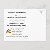 Maui Beach Shoreline Wedding Ankündigungspostkarte (Rückseite)