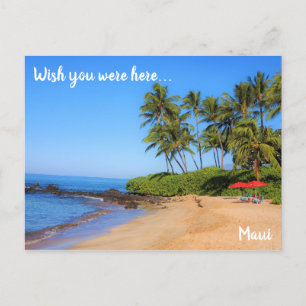 Maui Beach Umbrella Wish Sie waren hier Postkarte