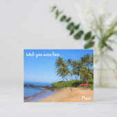 Maui Beach Umbrella Wish Sie waren hier Postkarte (Stehend Vorderseite)