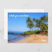 Maui Beach Umbrella Wish Sie waren hier Postkarte (Vorne/Hinten)