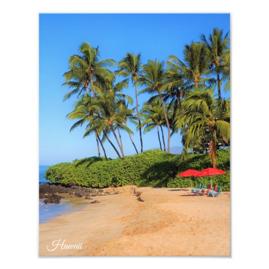 Maui Beach Umbrellas Fotodruck (Vorne)