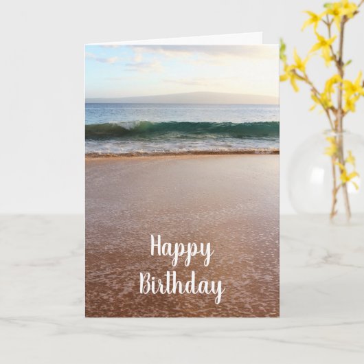 Maui Beach und Waves Geburtstag Karte (Gelbe Blume)