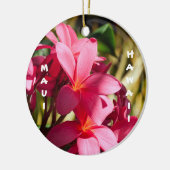 Maui, Blume Plumeria in Rosa und Weiß Keramik Ornament (Links)