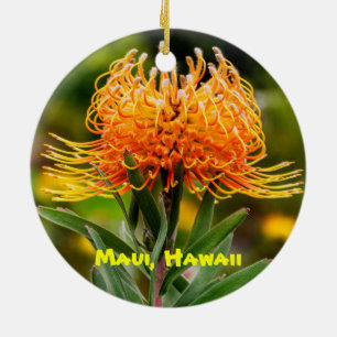 Maui Blumen, Lavendel & Protea, Keramik Ornament