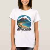 Maui Calling - Retro Hawaiian Sunset Beach T - Shi T-Shirt (Vorderseite)