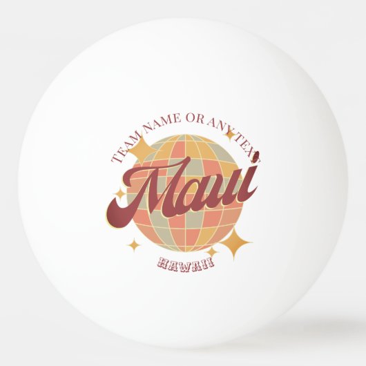 Maui City Hawaii Tischtennis Club Tischtennisball (Vorderseite)