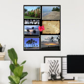 Maui Collage mit Ihren Fotos und Datum Poster (Heimbüro)
